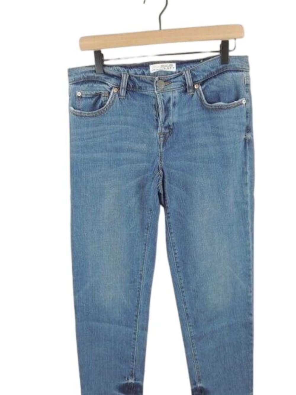 Loft Light Wash Button Fly Boyfriend Straight Leg Jean Size 2